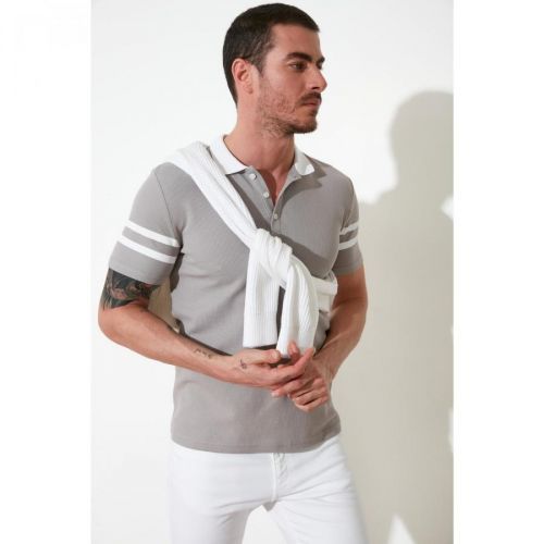 Pánske tričko s golierom Trendyol Slim Fit