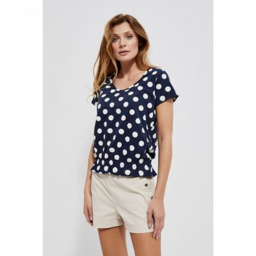 Polka dot blouse with a V-neckline