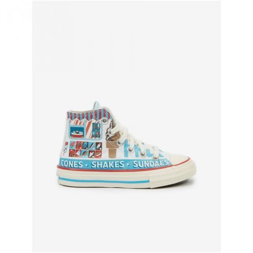 Blue-White Kids Ankle Patterned Sneakers Converse Sweet Scoops - Guys