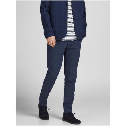 Dark Blue Suit Trousers with Flax Admixture Jack & Jones Linen - Men