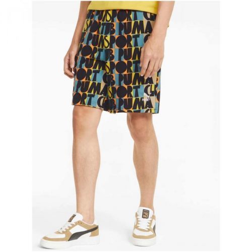 Blue-Black Men's Patterned Sporot Notebook Shorts Puma - Men