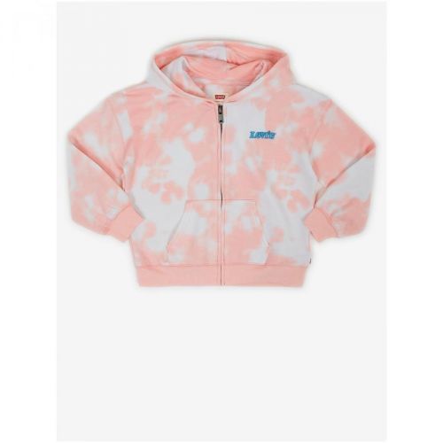 Levi's White-Pink Girls' Batik Sweatshirt with Zipper and Hood levi's® - Girls