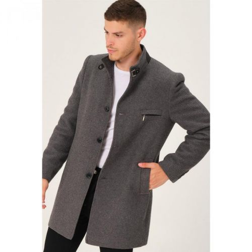 PLT8367 DEWBERRY MEN'S COAT-PLAIN GREY