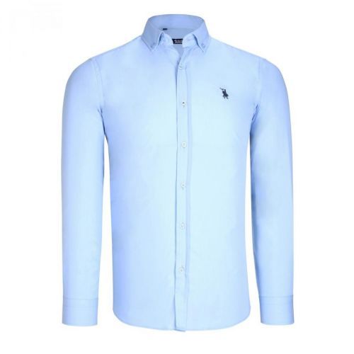G725 DEWBERRY MEN'S SHIRT-STRAIGHT BLUE