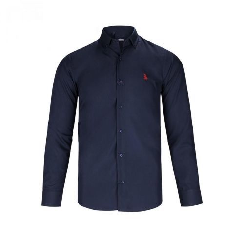 G725 DEWBERRY MEN'S SHIRT-PLAIN NAVY BLUE