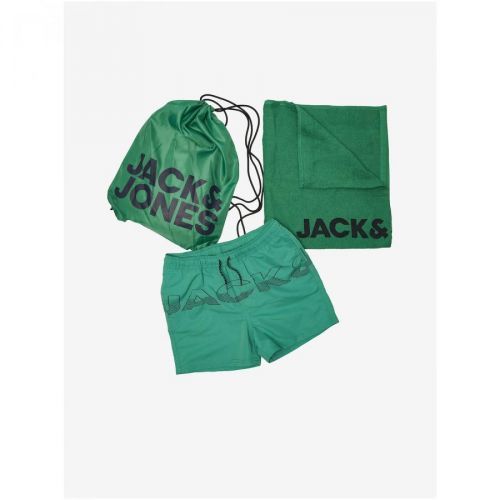 Jack & Jones Men's Swimwear, Towel & Backpack Set in Jack & Jon Green - Men's