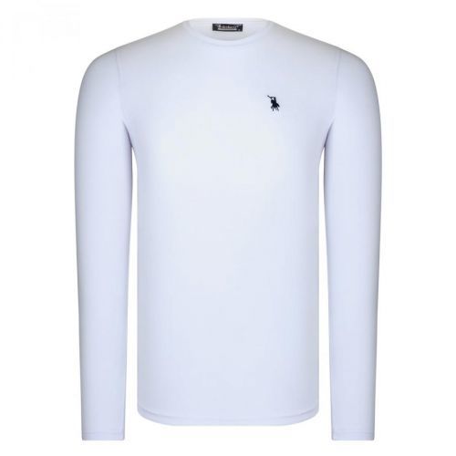 T8588 DEWBERRY BIKE COLLAR LONG SLEEVE T-SHIRT-LIGHT WHITE