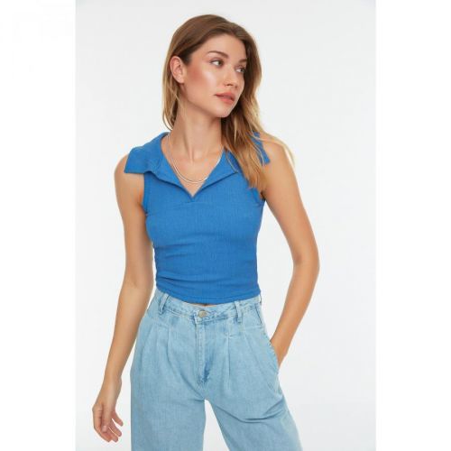 Trendyol Indigo Cress Crop Knitting