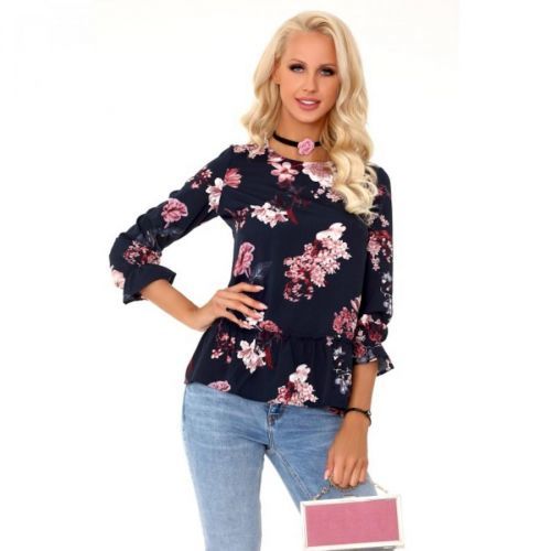 Merribel Woman's Blouse Breanna Navy Blue