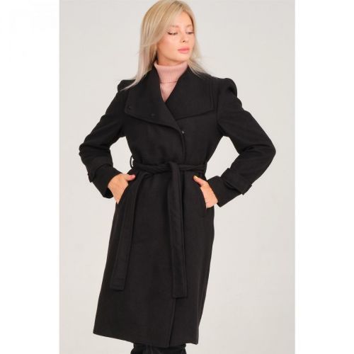 Z6645 DEWBERRY LADIES COAT-BLACK