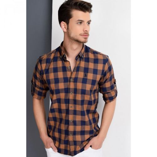 G665 DEWBERRY MEN'S SHIRT-COFFEE-LACQUER BLUE