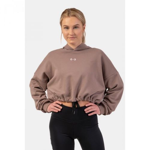 NEBBIA Voľná crop mikina s kapucňou Iconic