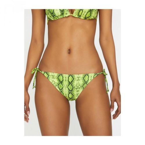 Koton Women's Green Snake Skin Patterned Bikini Bottom