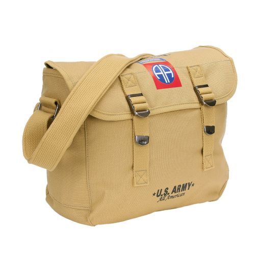 Taška cez rameno Fostex Canvas US 82nd Airborne - béžová