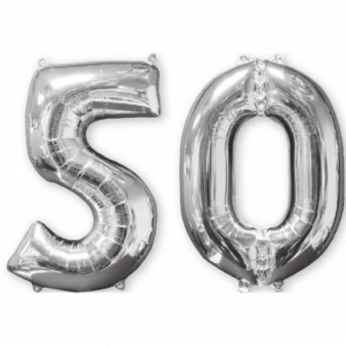 Amscan Fóliový balón 50 -  strieborný