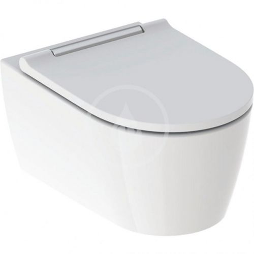 GEBERIT - ONE Závesné WC s doskou SoftClose, TurboFlush, KeraTect, biela/chróm 500.202.01.1