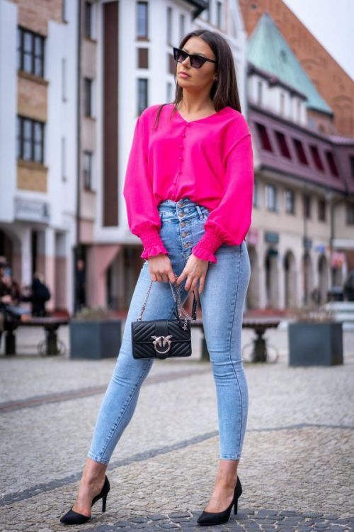 Merribel Blouse Glou Fuchsia OS