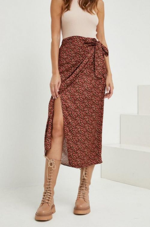 Sukňa Answear Lab hnedá farba, maxi, rovný strih