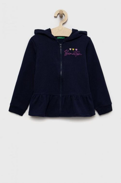 Detská mikina United Colors of Benetton tmavomodrá farba, s potlačou