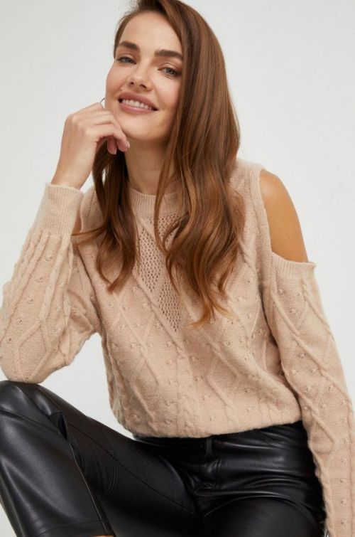 Sveter Answear Lab dámsky, béžová farba, tenký,