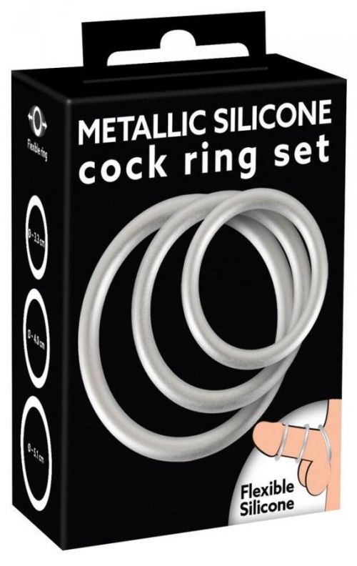 You2Toys Metallic - silicone penis ring set (3 pcs)