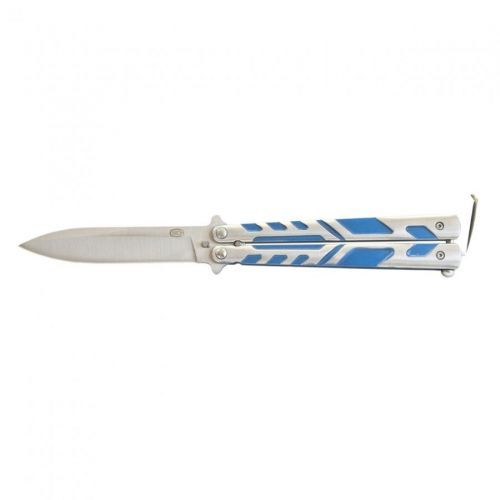 Nôž motýlik Steel Claw Knives Butterfly - strieborný-modrý