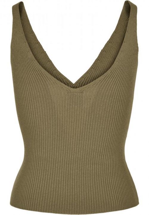Tielko dámske Urban Classics Rib Knit Top - olivové, XL