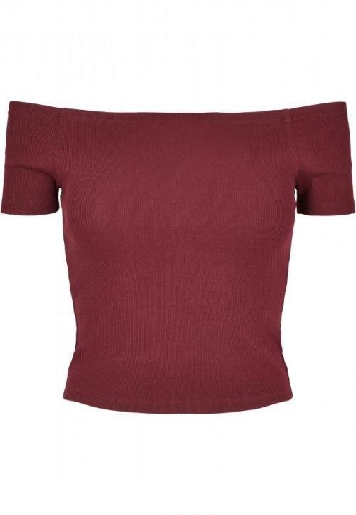 Tielko dámske Urban Classics Off Shoulder Rib - tmavo červené, M