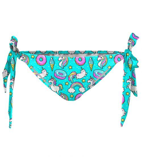 Aloha From Deer Teal I Die Bikini Bows Bottom WBBB AFD572 Blue L