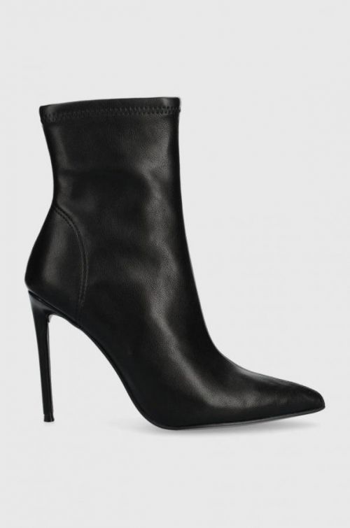 Členkové topánky Steve Madden Vanya dámske, čierna farba, na vysokom podpätku,
