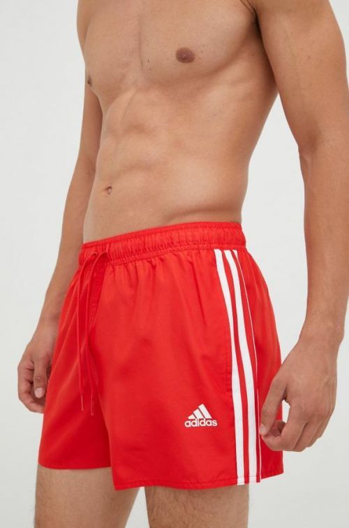 Plavkové šortky adidas Performance červená farba