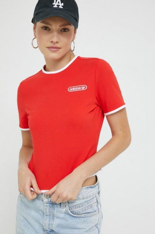 Tričko adidas Originals dámsky, červená farba,