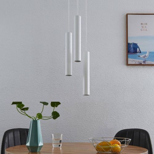 Lindby Joffrey závesná lampa, 3-pl., biela