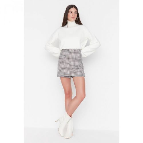 Trendyol Gray Pocket Short Skirt