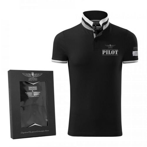 Polokošeľa Antonio PILOT - čierna, XL
