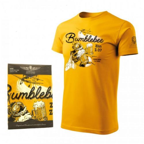 Tričko Antonio s práškovacím lietadlom Zlín Z-37 BUMBLEBEE - žlté, S