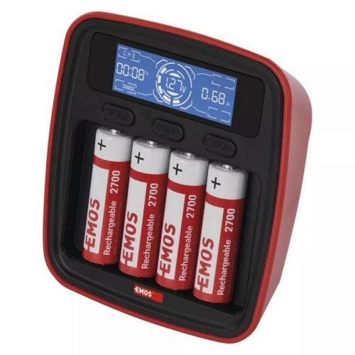 EMOS Smart Battery Charger BCN-42D + 4AA 2700, nabíjačka batérií profi