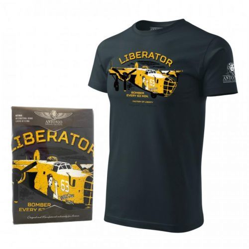 Tričko Antonio bombardér LIBERATOR z Willow Run - sivé, M