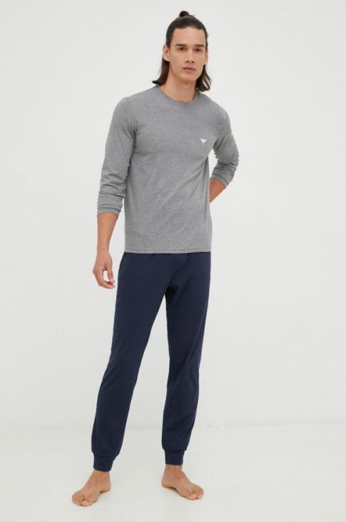 Pyžamo Emporio Armani Underwear pánska, šedá farba, jednofarebná