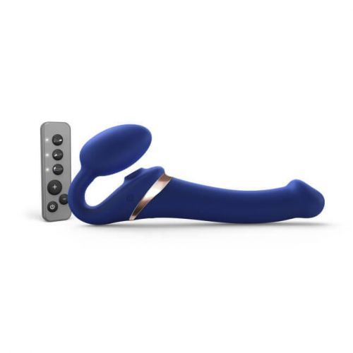 STRAP-ON-ME MULTI ORGASM BENDABLE STRAP-ON - M - NIGHT BLUE