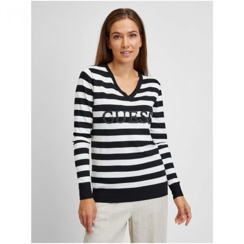 Black-and-White Women's Striped Lightweight Sweater Guess Anne - Women