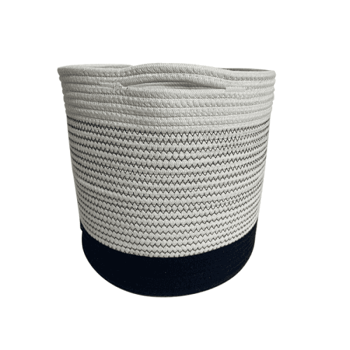 TEMPO-KONDELA ARABIS, obal na květináč, bílá/černá, 30x30 cm