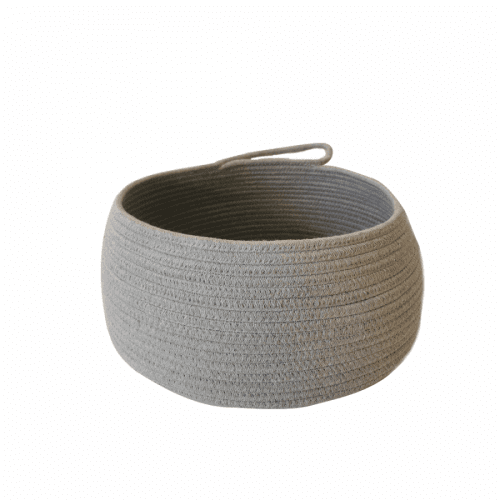 TEMPO-KONDELA KORALO, pletený koš, šedá, 39x17 cm