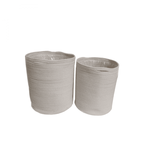 TEMPO-KONDELA ISMENA TYP 1, obaly na květináče, set 2 ks, bílá