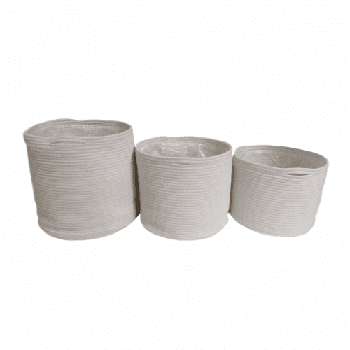 TEMPO-KONDELA ISMENA TYP 2, obaly na květináče, set 3 ks, bílá