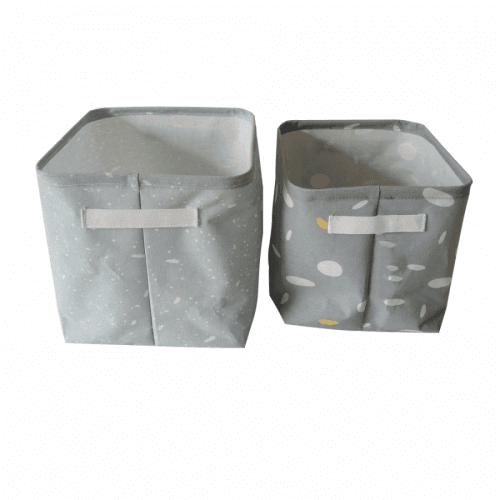 TEMPO-KONDELA DOMIS, látkové košíky, set 2 ks, šedá/vzor