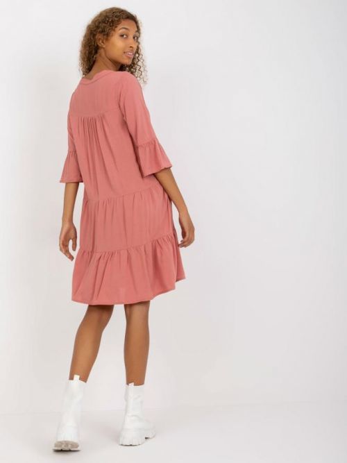 Šaty D73761M30214A3 tmavo ružové S