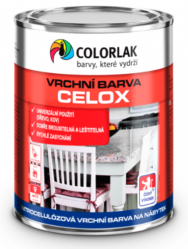 CELOX C2001 - Nitrocelulózová farba na kov a drevo C2880 - hnedá gaštanová 0,75 L
