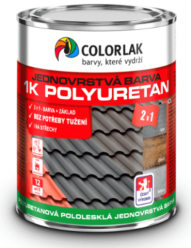 1K POLYURETÁN U2210 - Jednozložková polyuretánová farba RAL 7016 - antracitová šedá 0,6 L