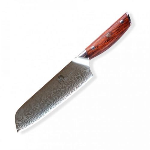 Santoku nôž ROSE WOOD DAMASCUS Dellinger 17,5 cm